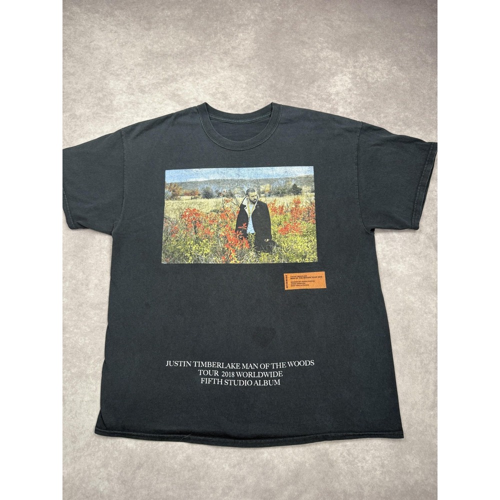 Justin Timberlake Man Of The Woods Shirt Mens XL Tour Heron Preston Concert Tee‎